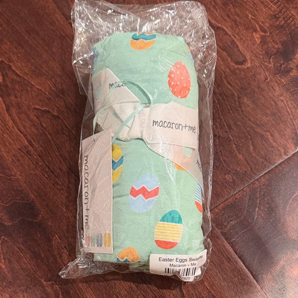 Macaron + Me Bamboo Easter Eggs Swaddle Blanket NWT